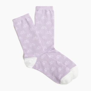 J.Crew Bicycle Trouser Socks Women's Pattern Design Purple Multicolor NWT